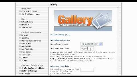 Install Photo Gallery in Fantastico