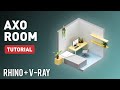 Render this axo room diagram with Rhino + V-Ray [Full workflow]