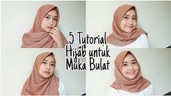 5 TUTORIAL HIJAB SEGIEMPAT TERSIMPEL UNTUK MUKA BULAT - Durasi: 8.03. 