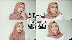 5 TUTORIAL HIJAB SEGIEMPAT TERSIMPEL UNTUK MUKA BULAT - Durasi: 8.03. 