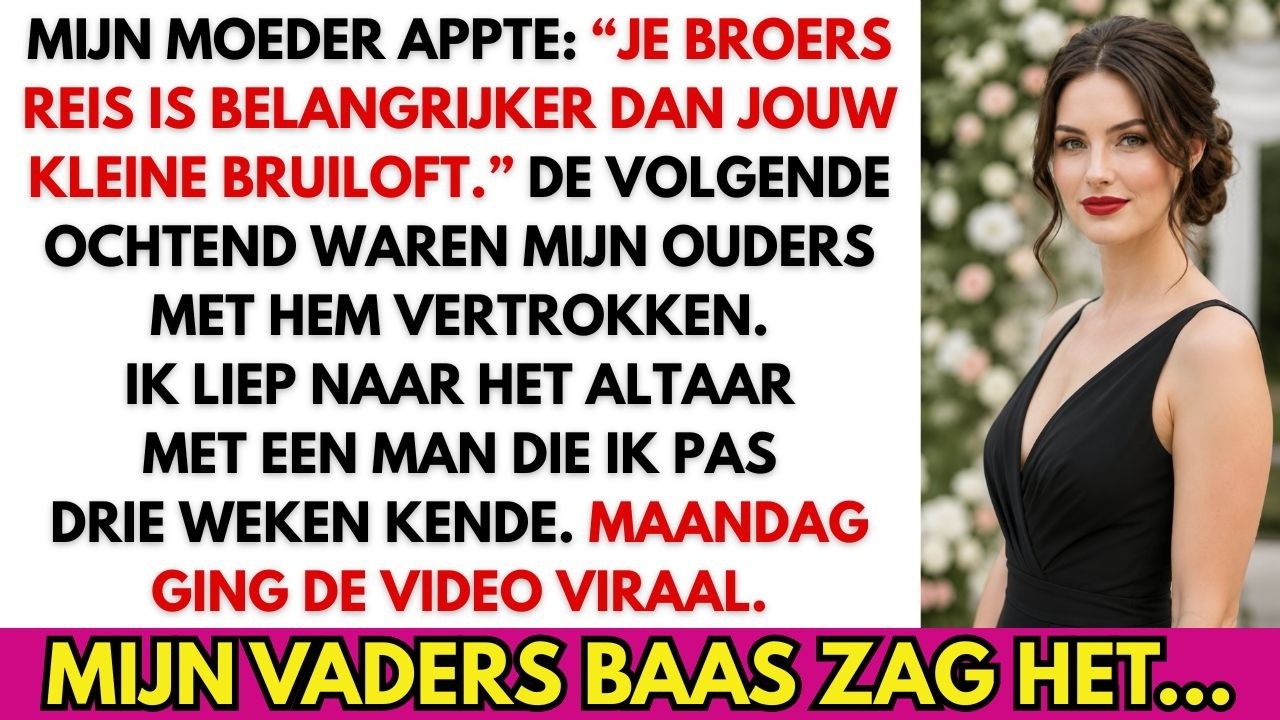 Drie dagen voor mijn bruiloft zat ik in de bruidswinkel toen mijn moeder me een bericht stuurde dat me deed bevriezen: mijn broers zakenreis naar Singapore was belangrijker dan mijn "kleine...