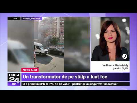 Incendiu întro intersecție aglomerată din București, din cauza unui cablu  Digi24