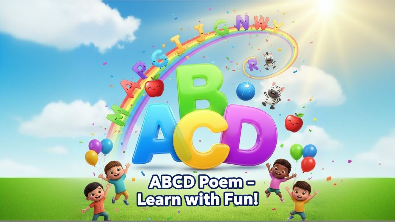 ABCD Poem for Kids | A to Z Cartoon Learning | Fun Nursery Rhyme - YouTube