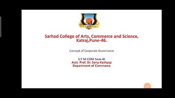 Auditing and corporate governance - S.Y M.COM