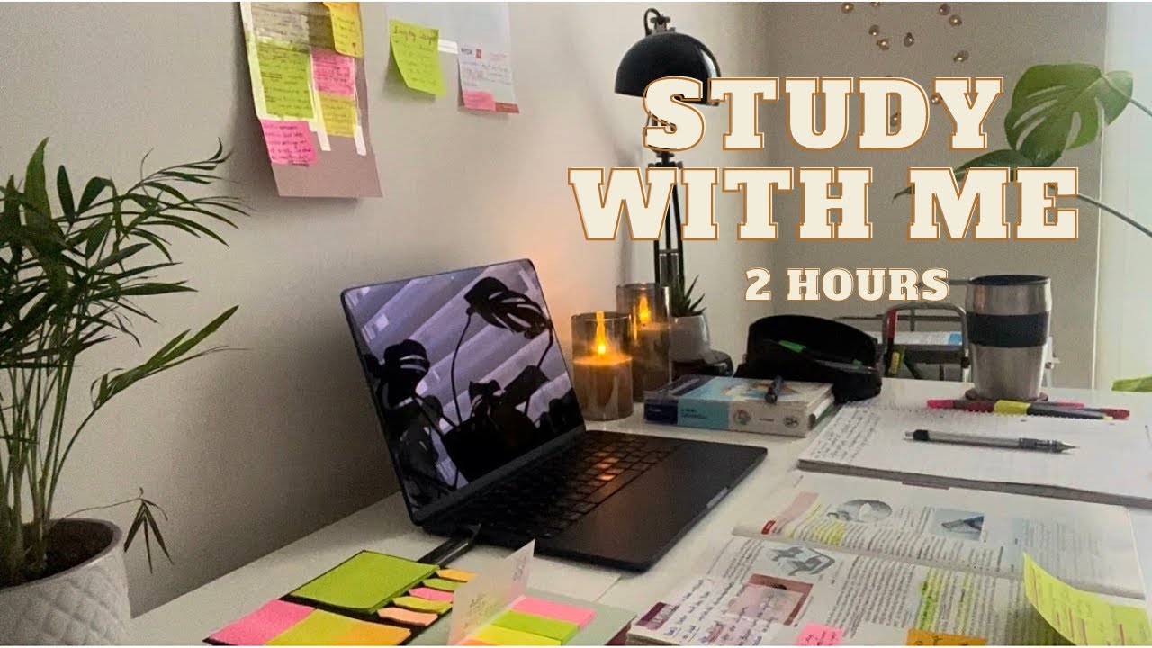 2 HOURS STUDY WITH ME Pomodoro / Rain Sounds / No Music / With Noise ...