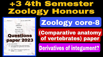 +3 4th semester zoology honours core-8 questions paper 2023 // 4th semester zoology cch-8 paper 2023