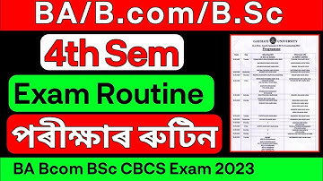 Guwahati University BA Bcom BSc 4th Sem Exam Routine 2023