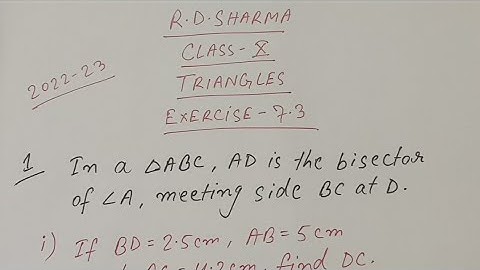 R D Sharma Class 10 Ex- 7.3 Chapter-7(TRIANGLES)