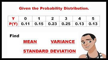 THE MEAN, VARIANCE AND STANDARD DEVIATION OF PROBABILITY DISTRIBUTION || STATISTICS AND PROBABILITY