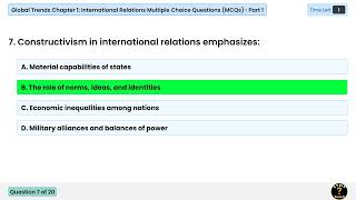 Global Trends Chapter 1: International Relations MCQs Part 1 | #internationalrelations   #mcqs