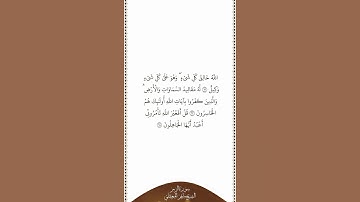 تلاوة في دقيقة سورة الزمر الآيات من ٦٢ إلى ٦٤ الشيخ ماهر المعيقلي