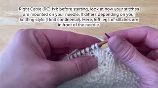 1x1 Right Cable and Left Cable without a cable needle