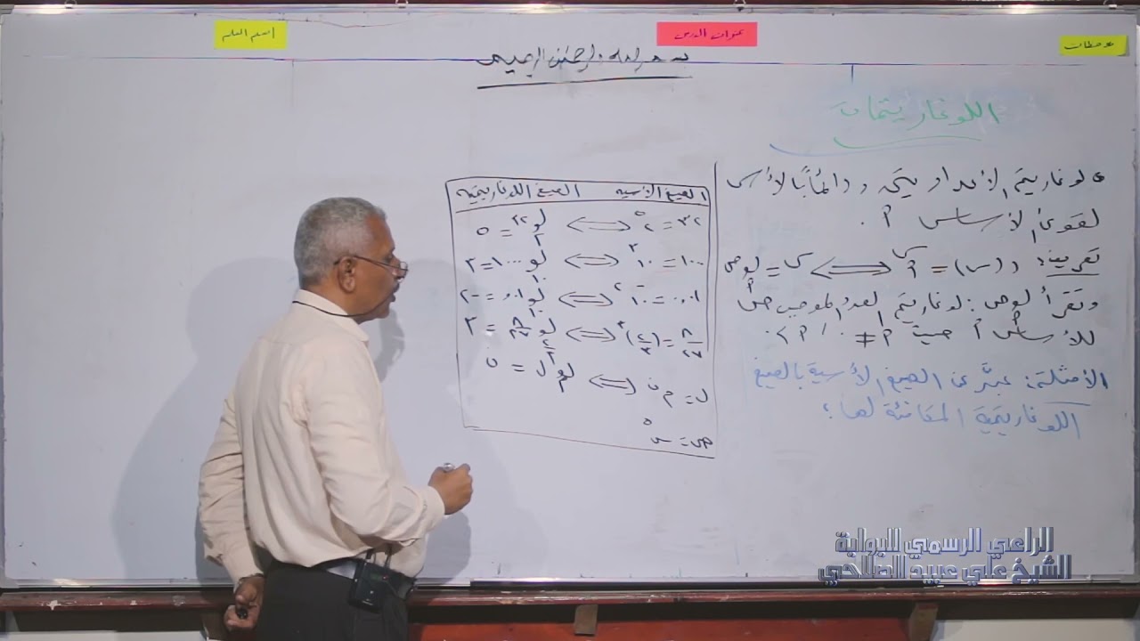 رياضيات | اللوغاريتمات | ثاني ثانوي - أدبي