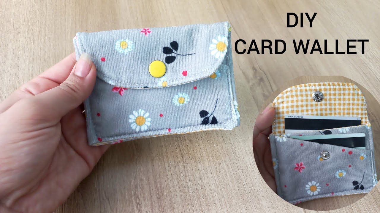 "Scrap Fabric Card Wallet | Easy Sewing Tutorial ♻️,DIY"