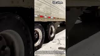 Emergency Cooling for Truck Tires in Heavy Snow #worker #process #truck #winter #snow