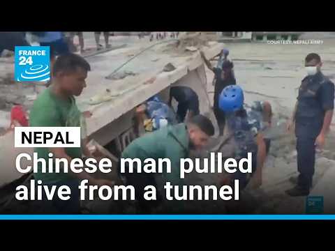 Chinese national rescued from Nepal tunnel 10 days after flash flood • FRANCE 24 English