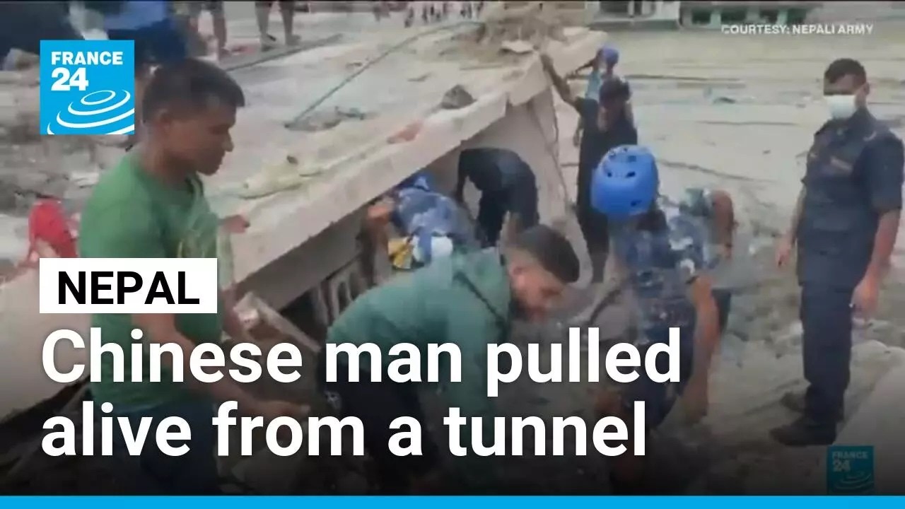 Chinese national rescued from Nepal tunnel 10 days after flash flood • FRANCE 24 English