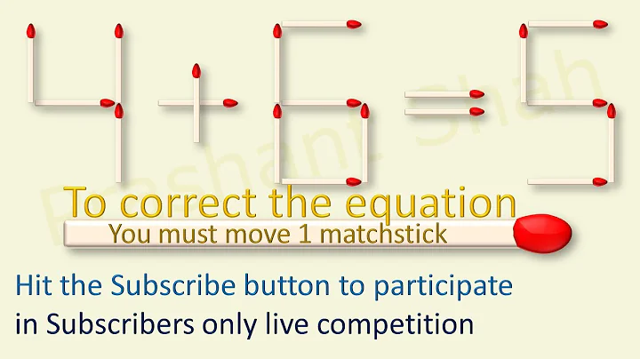 Matchstick Puzzle 4+6=5