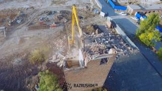 Демонтаж здания пожарной части на территории бывшего завода «Красный Аксай» (г. Ростов-на-Дону)