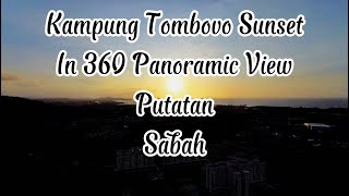 Kampung Tombovo, Putatan, Sabah Sunset In 360 Panoramic View Dji Mini 2 Drone Aerial Video 4K