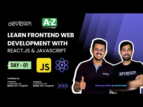 [LIVE] DAY 01 - Learn Frontend Web Development with React.JS & JavaScript | COMPLETE in 7 - Days