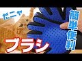 犬猫用ペット手袋ブラシで毛が沢山取れる！グローブ型なのでマッサージも可能な抜け毛取りをレビュー！簡単便利だニャン！