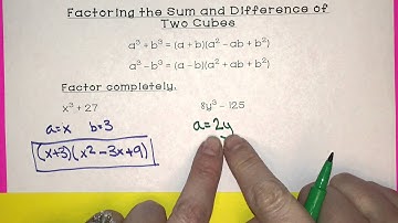 Factoring the Sum and Difference of Two Cubes