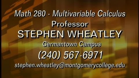 MA280-Multivariable Calculus-Section 3