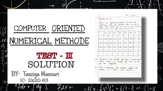 QUESTION-3 INTERNAL -3 COMPUTER ORIENTED NUMERICAL METHOD