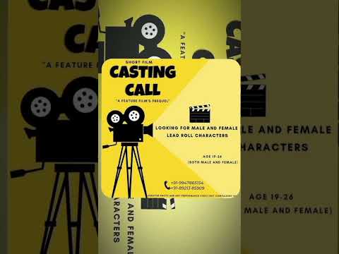 looking for a MALE and FEMALE lead role characters..    (Mallu casting call)