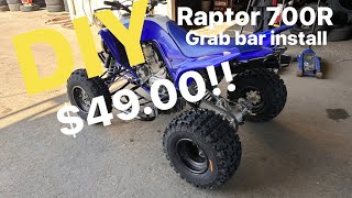 Elitewill aluminum grab bar step by step install and stock grab bar removal raptor 700R