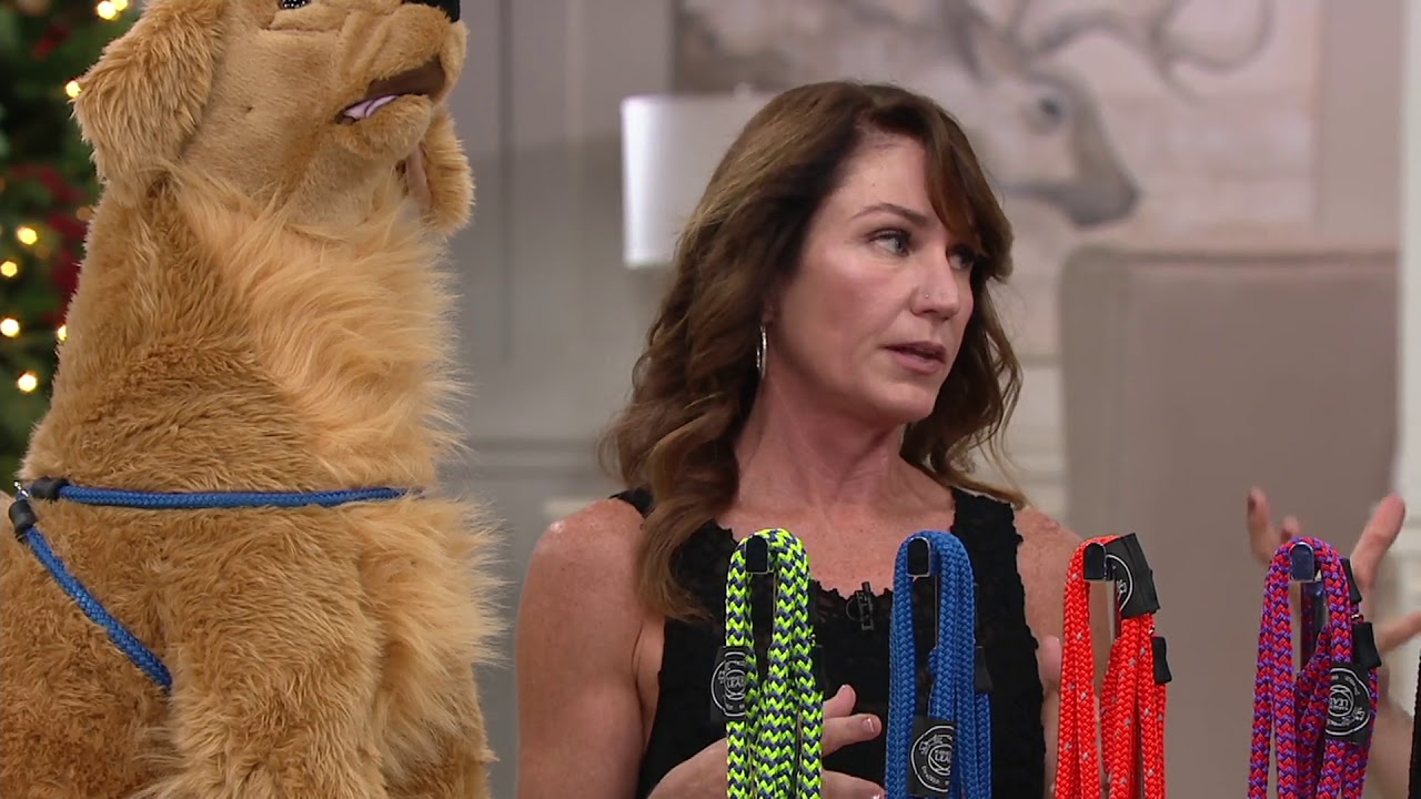 Harness Lead Handcrafted Braided Nylon Leash w/ Rubber Stops on QVC