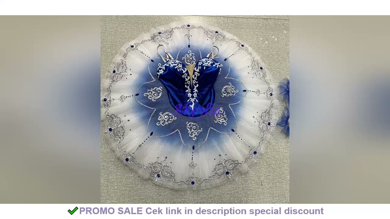 Gradient Blue pre-professional ballet tutu Group dance performance costume blue bird pancake ballet