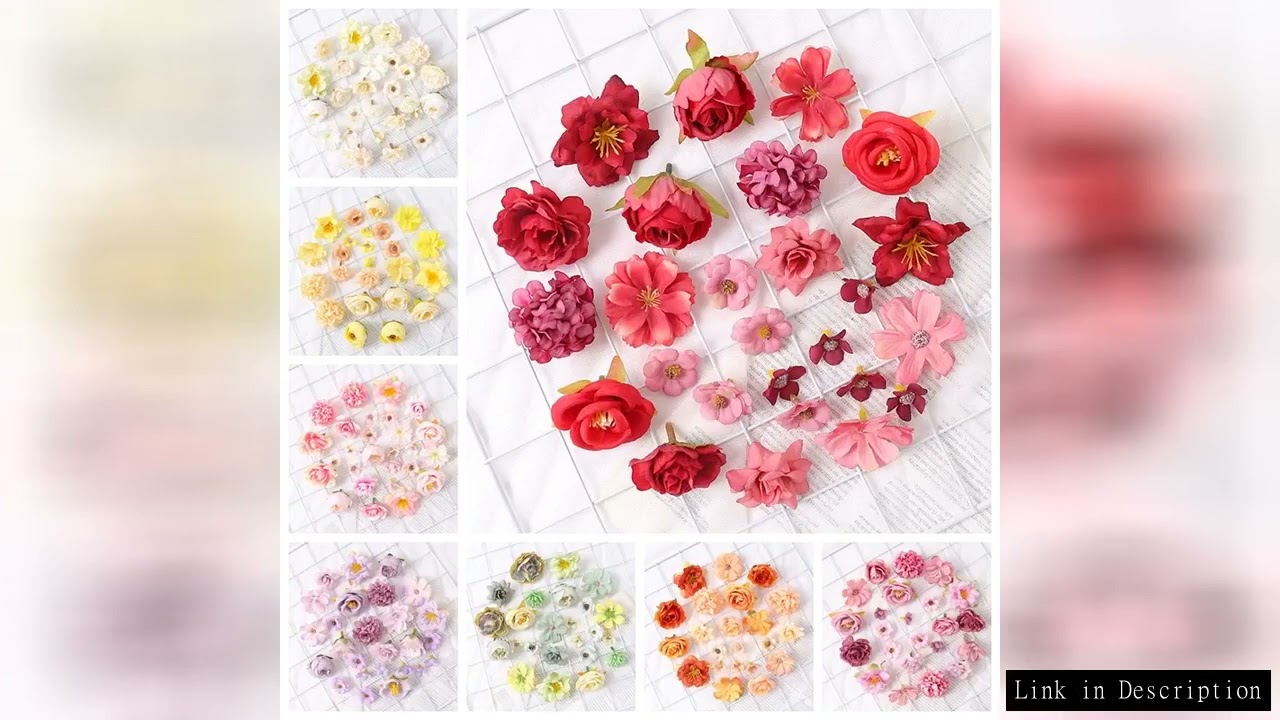 24Pcs 4.5cm Artificial Rose Mixed Silk Flower Head Bulk Craft Wreath Wedding Bridal Baby Shower Home