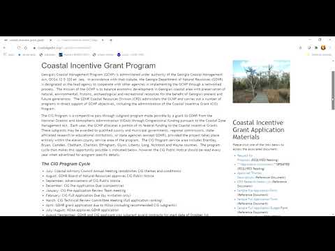 Coastal Incentive Grant Submission Portal Training