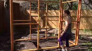 After some time away, we get a chance to finish the foundation, stain the wood, and frame the coop.