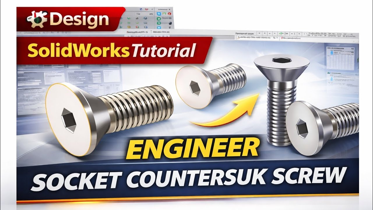 Socket Countersunk Screw Design in SolidWorks | Hindi Tutorial