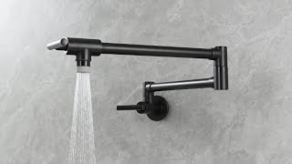 Tecmolog Brass ORB Pot Filler Faucet Wall Mount Kitchen Sink Tap Double Joint Faucet