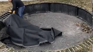 Setting up a trampoline time lapse - satisfying video or process