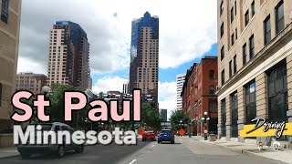 Saint Paul Minnesota 4K ,  Driving Downtown , Driving Tour,  USA