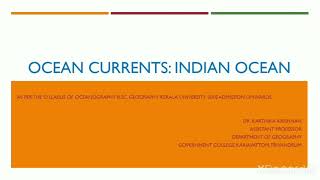 OCEAN CURRENTS- INDIAN OCEAN