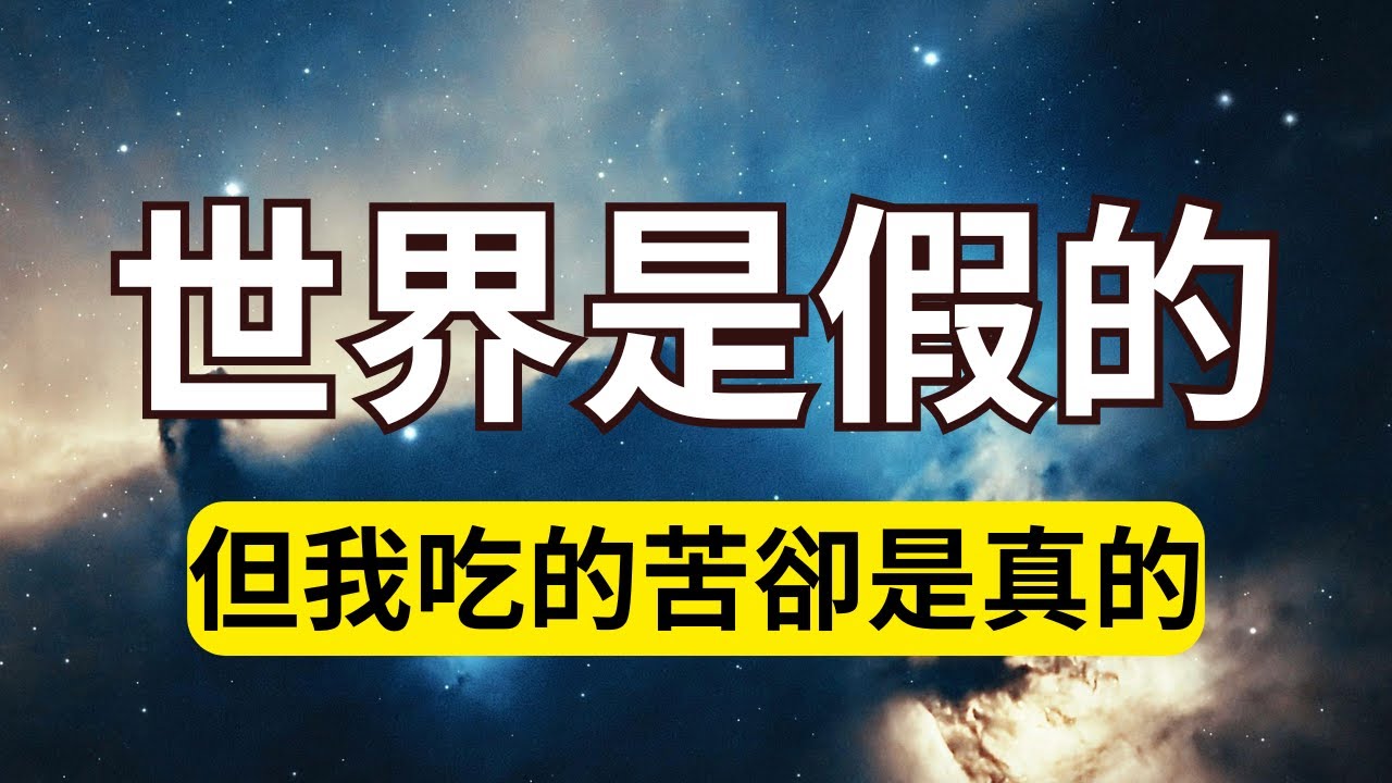 如何理解“世界是假的，但我吃的苦卻是真的”？