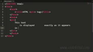 HTML pre Tag