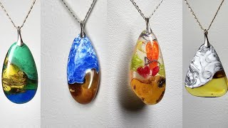 Ideas for pendants with Baltic amber and epoxy resin #resincrafts #diy