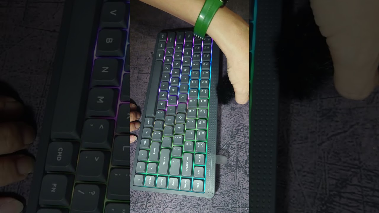 Bàn Phím Cơ Low Profile - Nuphy Node75 black - Bản Red Swich - Touch Bar - LED Ma Trận Nháy Nhịp Gõ