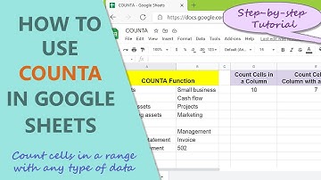 Google Sheets COUNTA Function | Count Cells with any Type of Data | Google Sheets Formulas