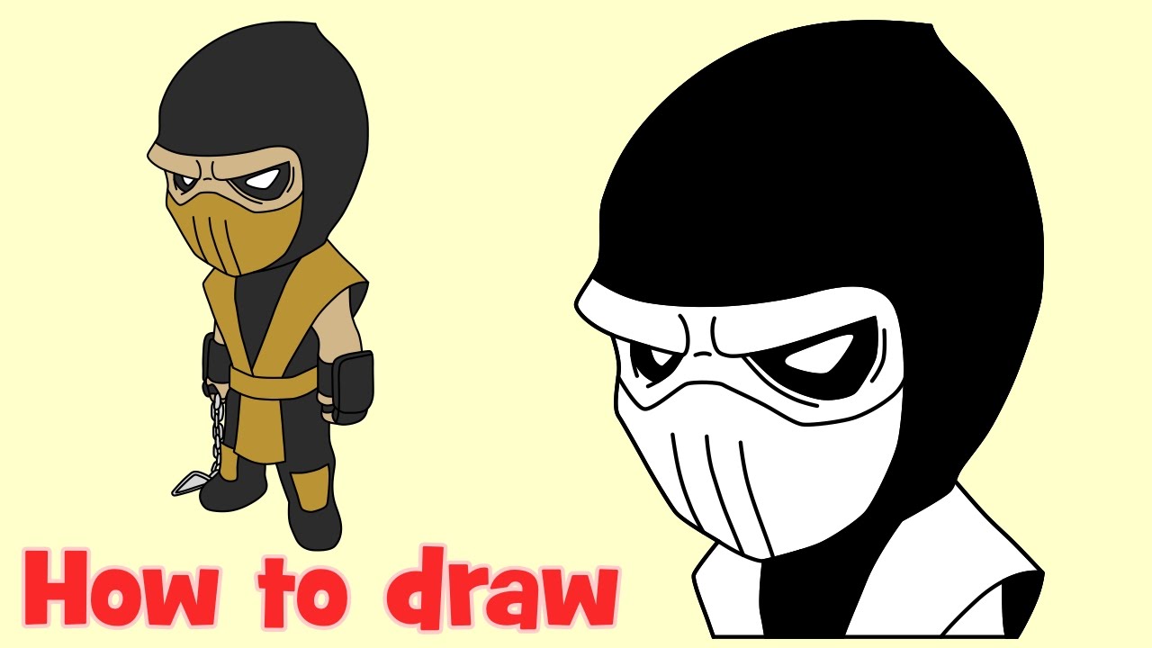 How To Draw Chibi Scorpion From Mortal Kombat Step By Step For