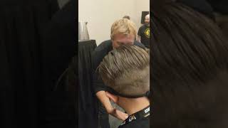 Johnny Lawrence Cobra Kai sweeping the leg with 8 year old at Niagara Falls Comic Con