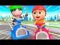 Wheels go round  bike race song  vehicle songs for preschool  bum bum kids song  nursery rhymes