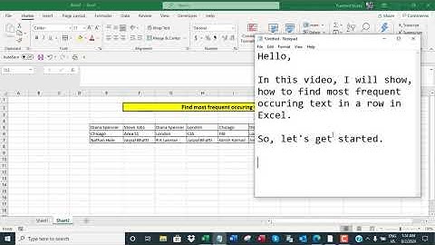Find most frequent occurring text in a row in Excel